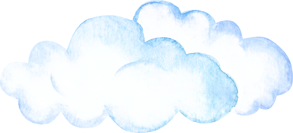 Cloud Blue Watercolor Illustration